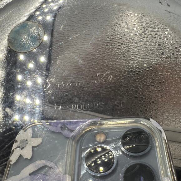 Vintage WM Rogers & Sons Round Silver Plated Serving Tray Spring Flowers #2048 - Picture 4 of 10